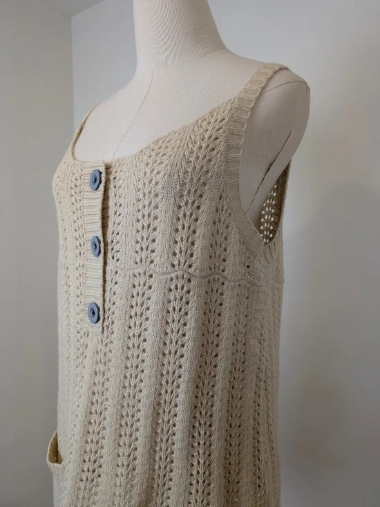 Matilda Jane Knit Tank Top Sleeveless Size Large Beige - Picture 4 of 12